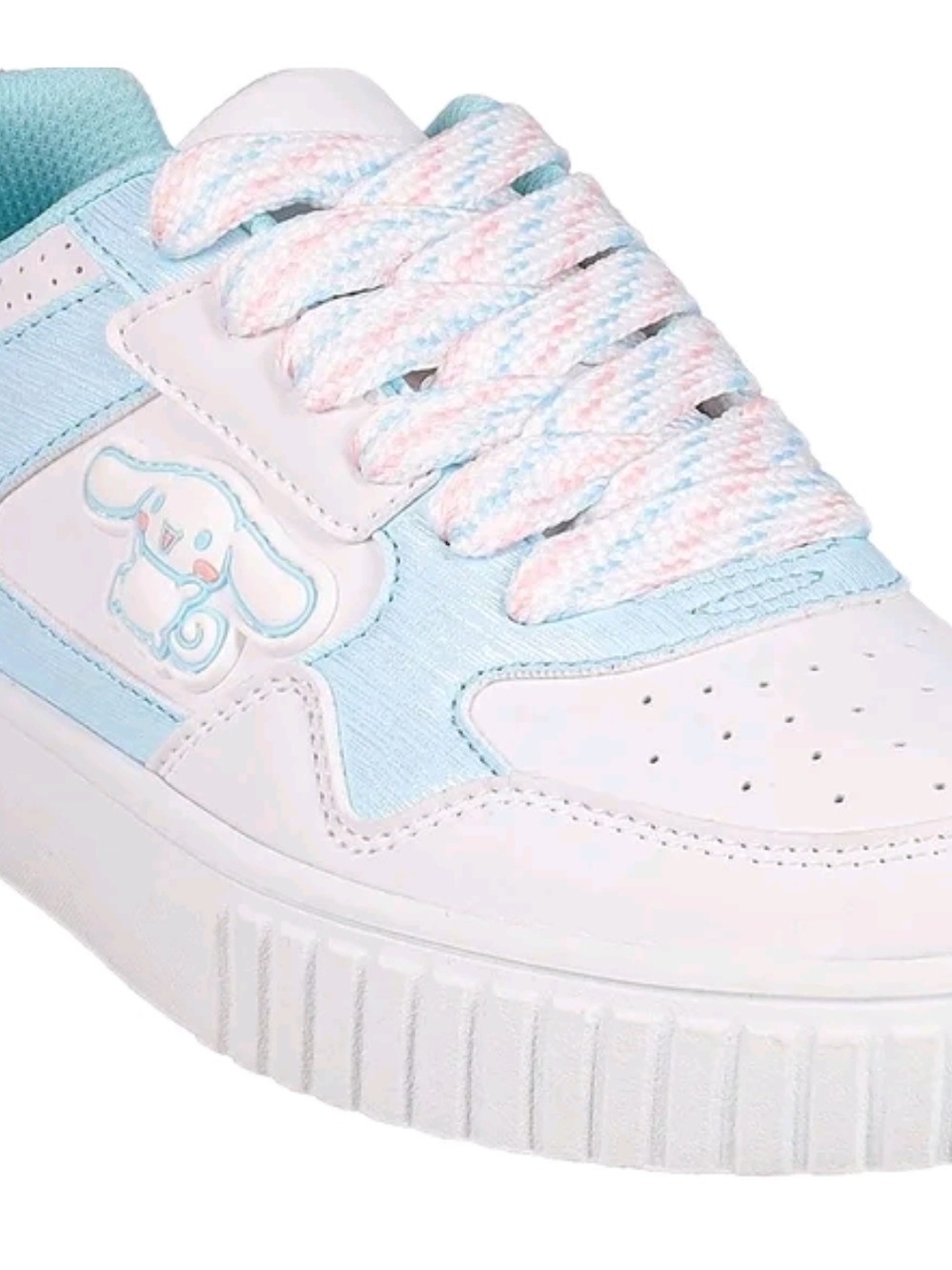 New Sanrio Cinnamoroll Women's Platform Court Sneakers White Blue Pastel Sz 8,10